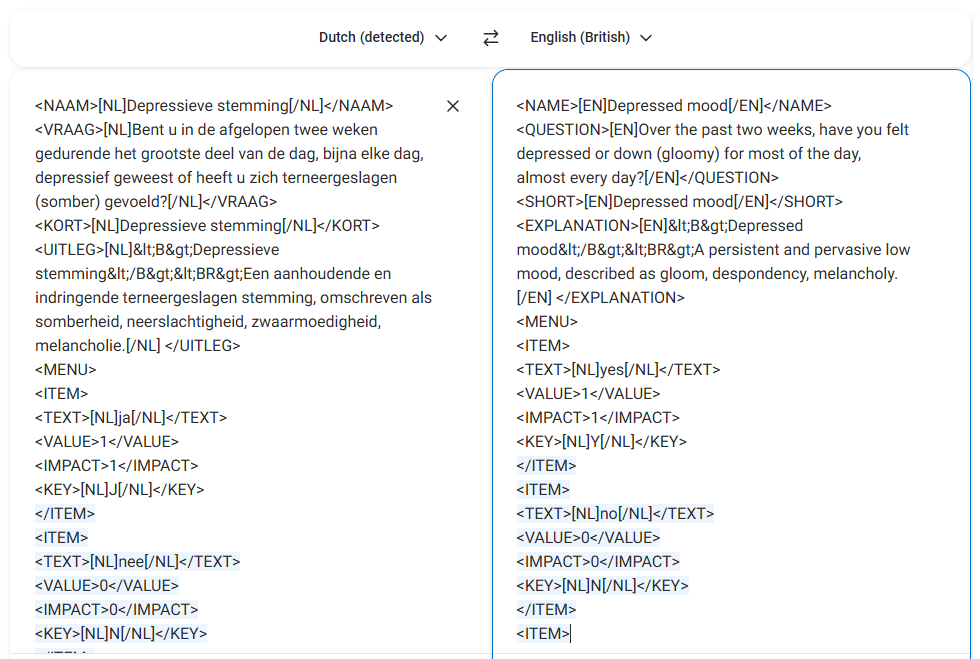 DeepL translates XML incorrectly
